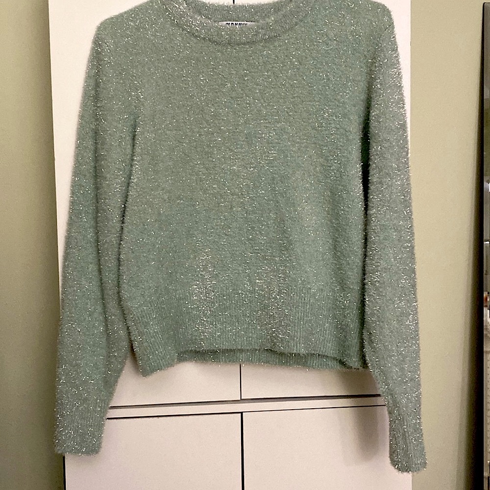 Sparkly Mint Eyelash Sweater